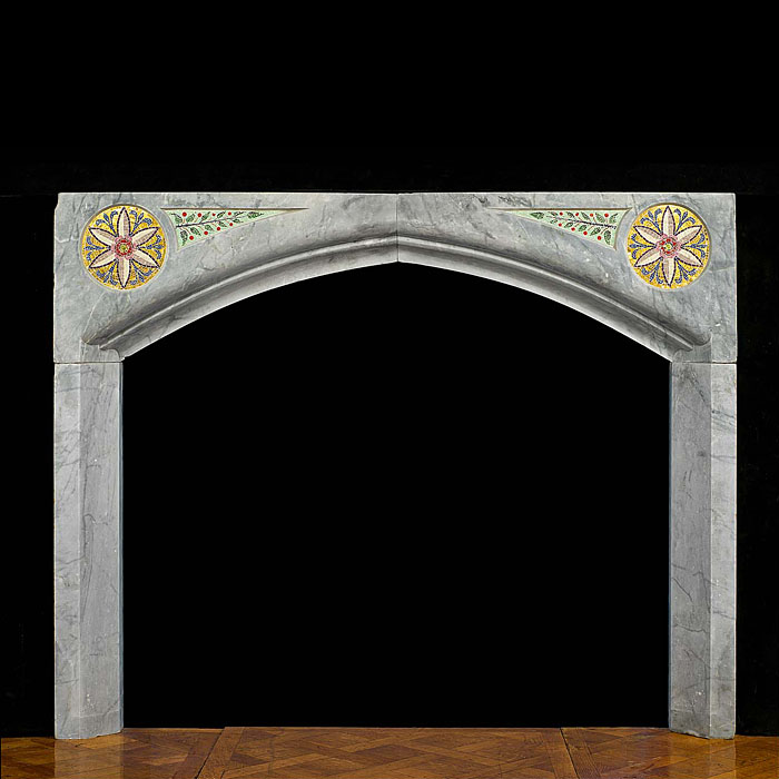 An Antique Arts & Crafts Marble Fireplace Surround