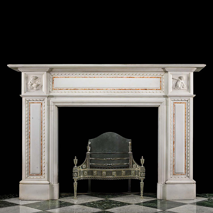 An Antique Statuary Marble Victorian Fireplace Surround