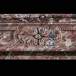 A Loius XVI style Antique Breche Violette Marble Fireplace Mantel