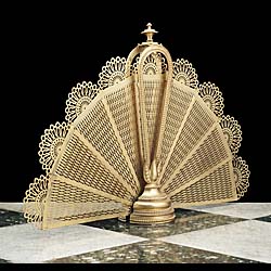 An Rococo style early 20th century Peacock Firescreen