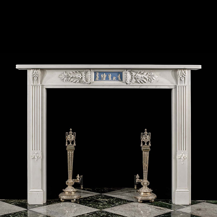 A late 19th century Georgian style antique marble chimneypiece