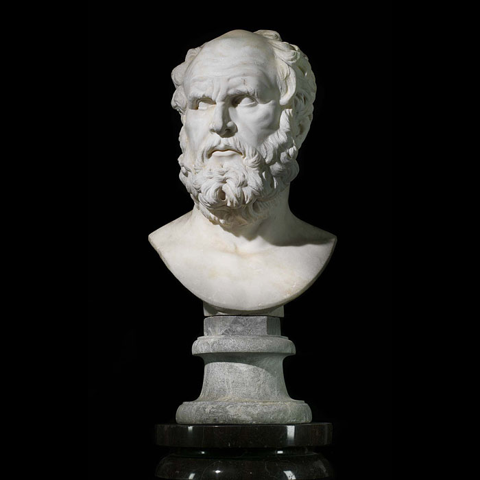 A life size Antique marble bust of Plato