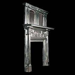 A rare antique Art Nouveau cast iron chimneypiece 