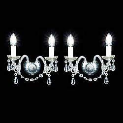 A set of four 20th century Regency style glass wall lights 