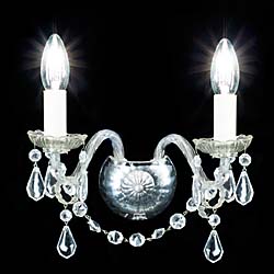 A set of four 20th century Regency style glass wall lights 
