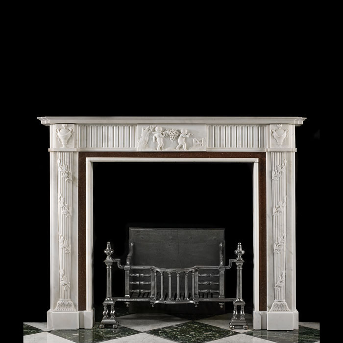 A Statuary Marble Georgian Style Fireplace 