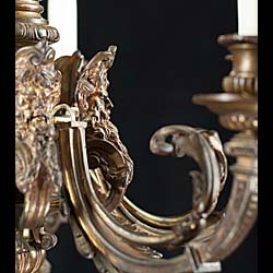 Large Bronze Baroque Style  Chandelier 