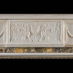 An Antique Georgian style statuary & siena marble fireplace surround