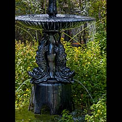 A cast iron three tier 20th century fountain in the Coalbrookdale manner