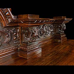A grand Antique Venetian Baroque style carved walnut sideboard. 