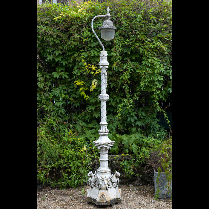 A Victorian cast iron seaside lamp post