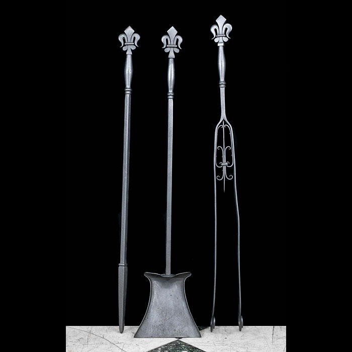 Victorian set of fire tools in the style of Tula    