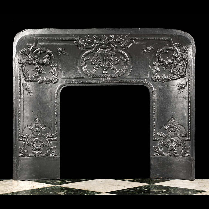 A French antique cast iron fireplace insert