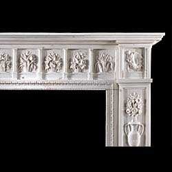 A rare Aesthetic period statuary marble antique fireplace
