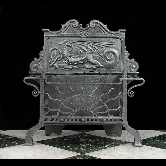 An Arts And Crafts Antique Dragon Fire Grate
