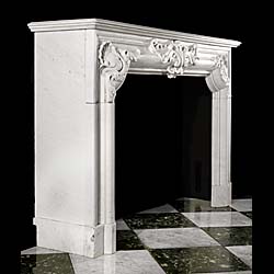 French Carrara Marble Fireplace Surround