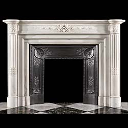 An Antique French 19th century statuary marble fireplace surround 