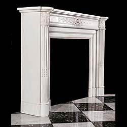 An Antique French 19th century statuary marble fireplace surround 