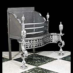 An Antique Regency polished steel and iron Firegrate 