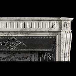 An Antique Statuary marble Louis XVI fireplace surround 