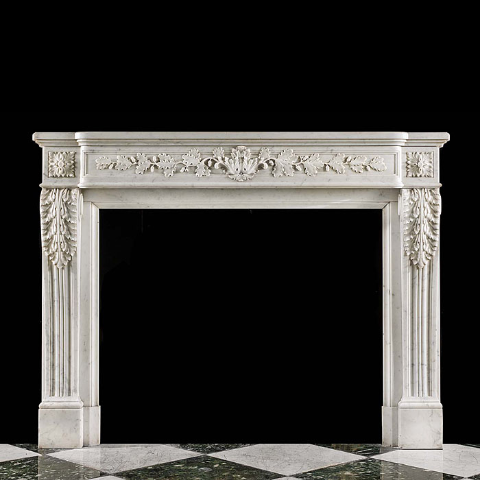A Louis XVI statuary marble antique fireplace surround