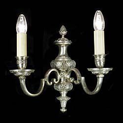 Four Regency Style Silvered Wall Lights