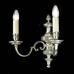 Four Regency Style Silvered Wall Lights