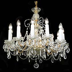 One of Four Identical Cut Glass Chandeliers 