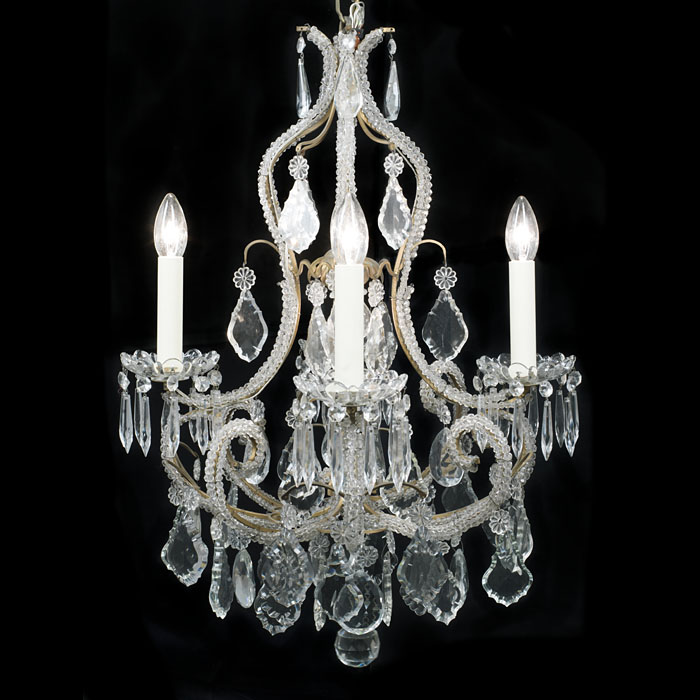 A Small 20th Central Crystal Chandelier