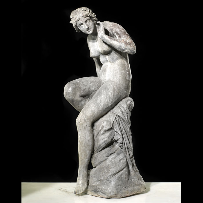 A lead statue of a Water Nymph