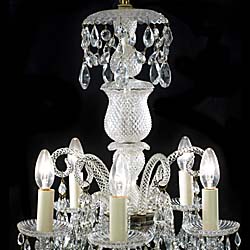 A small classical 20th century cut glass chandelier     