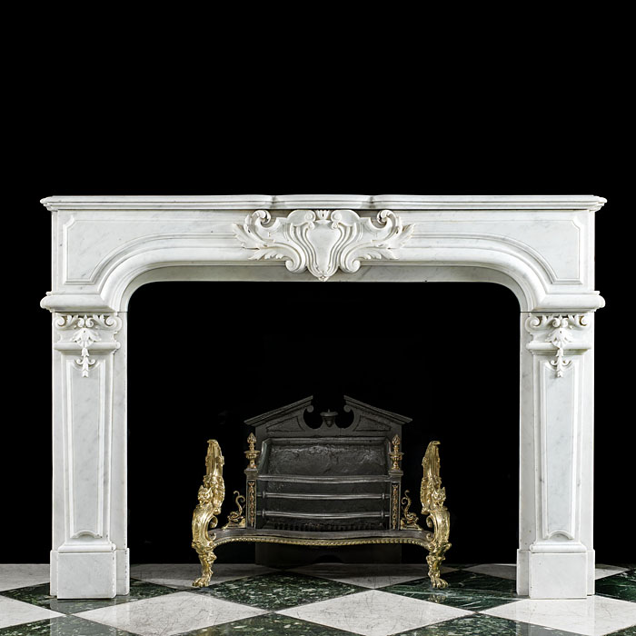 A French Louis XVI  Marble Fireplace Mantel 