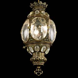 A Highly Ornate Large Regency Brass Lantern