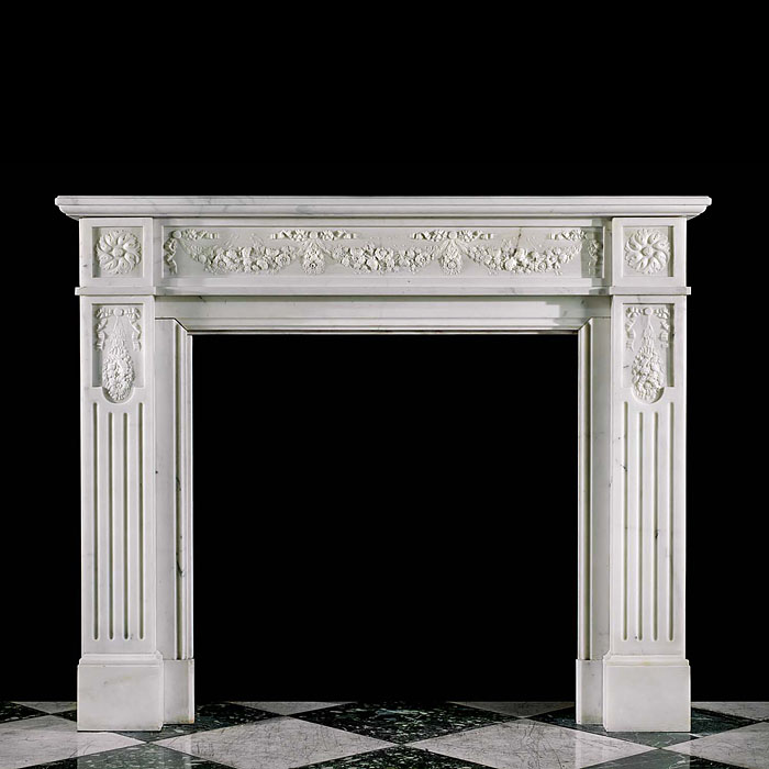 A French Regency style antique marble fireplace surround      

