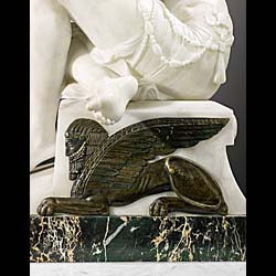  A fine statuary marble Art Deco figure of a young lady  