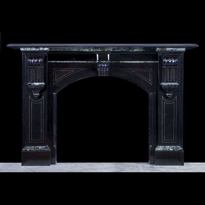 Grand Victorian Black Marble Fireplace 
