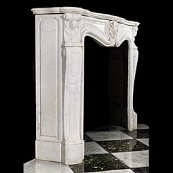 French Rococo style Carrara Marble fireplace mantel    