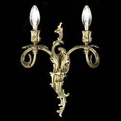 Rococo Style Set of Four Brass Wall Lights