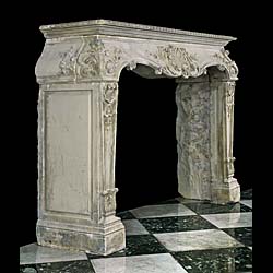  A Rare Louis XV Stone Fireplace Mantel