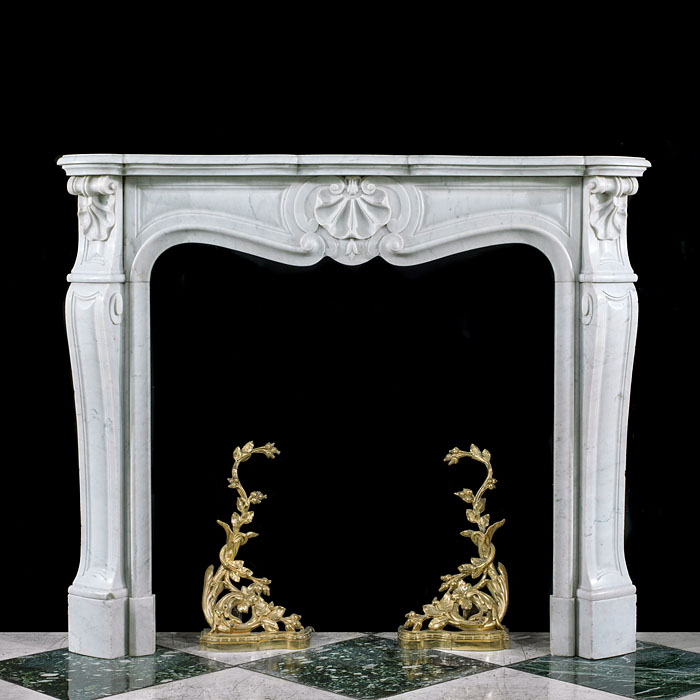 French Rococo Style Marble Fireplace Mantel