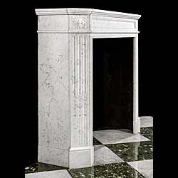 A Carrara Marble Louis XVI Fireplace Mantel
