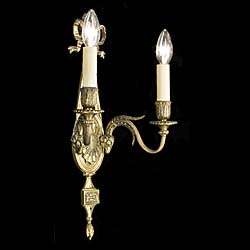  20th century set of five brass Regency style wall lights   