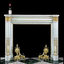  An attractive Louis XVI Statuary Marble Fireplace Mantel   