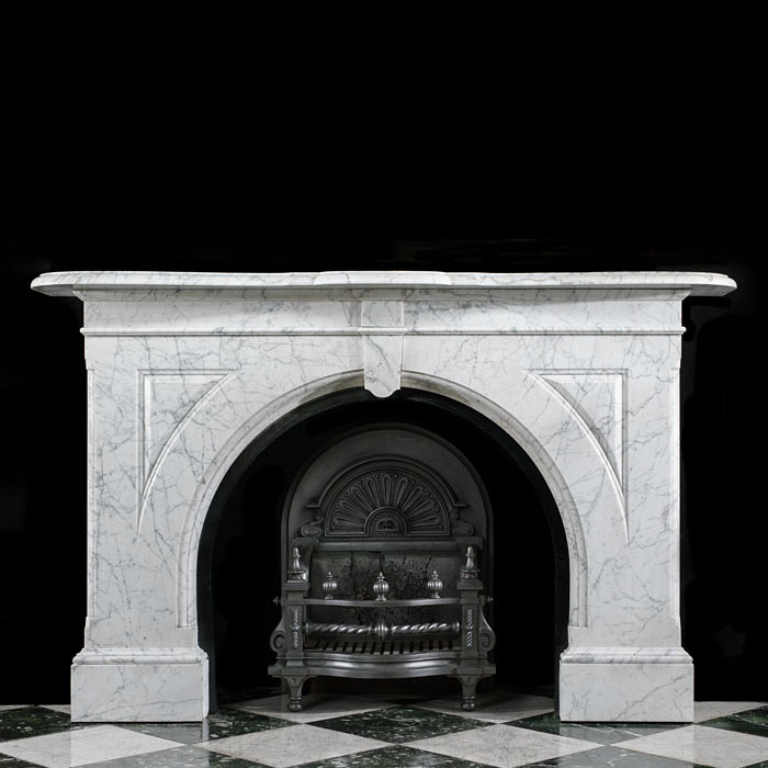 A Victorian Pencil Statuary Arched Fireplace