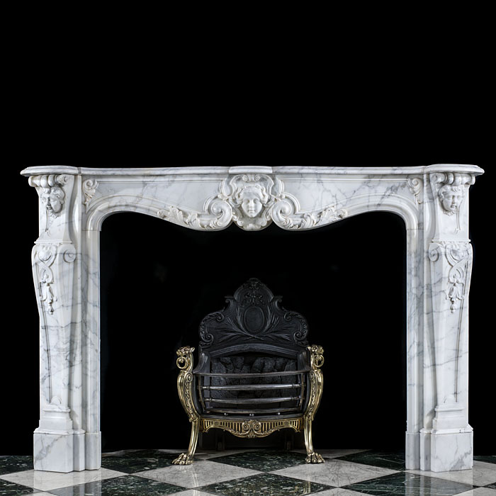 An Arabescato Marble Louis XV Fireplace