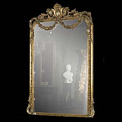 A Large Louis XVI Giltwood Overmantel Mirror
