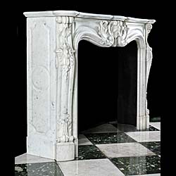A Louis XV Carrara Marble Fireplace Surround