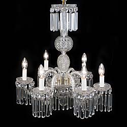  A Regency style six branch cut glass antique chandelier   