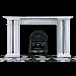 A Regency Statuary Marble Columned Fireplace