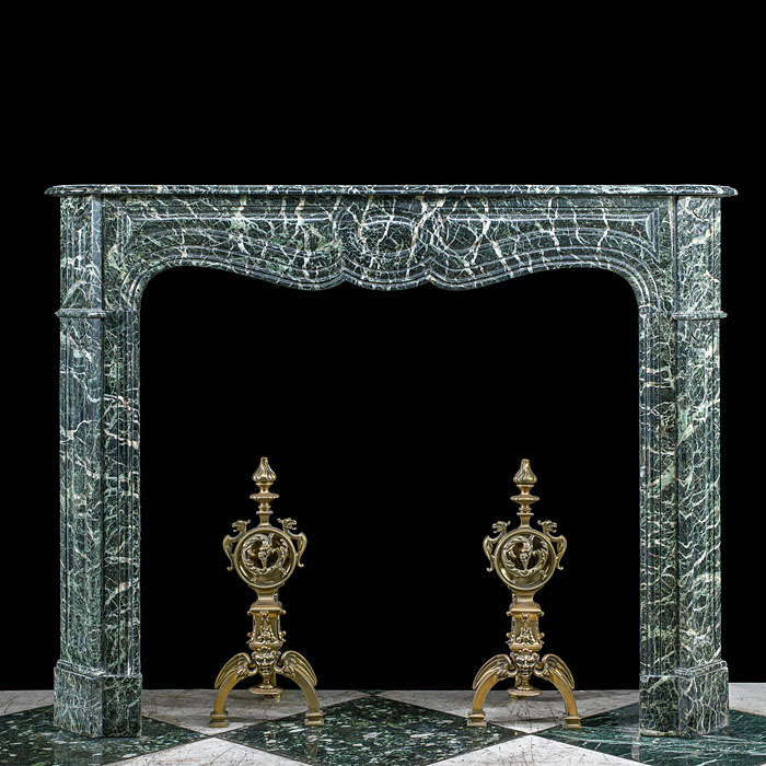 A Louis XVI Style Green Marble Fireplace 